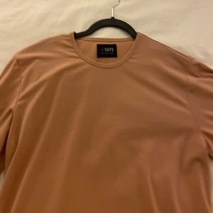 Cuts Clothing Light orange long sleeve t shirt, curve crew